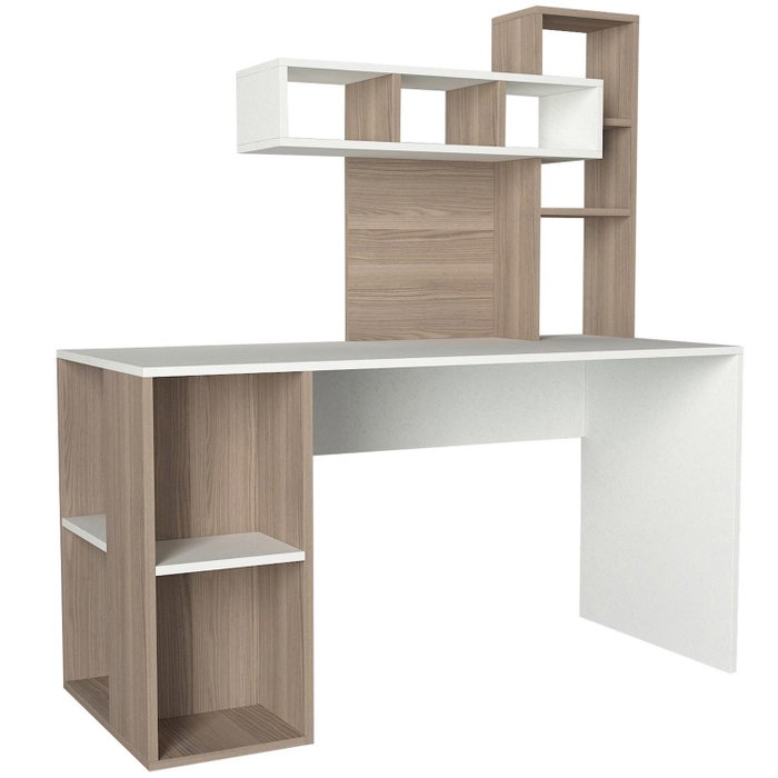Hanah Home Mesa de Estudio Escandinava Blanca y Córdoba 140x153.8x60cm